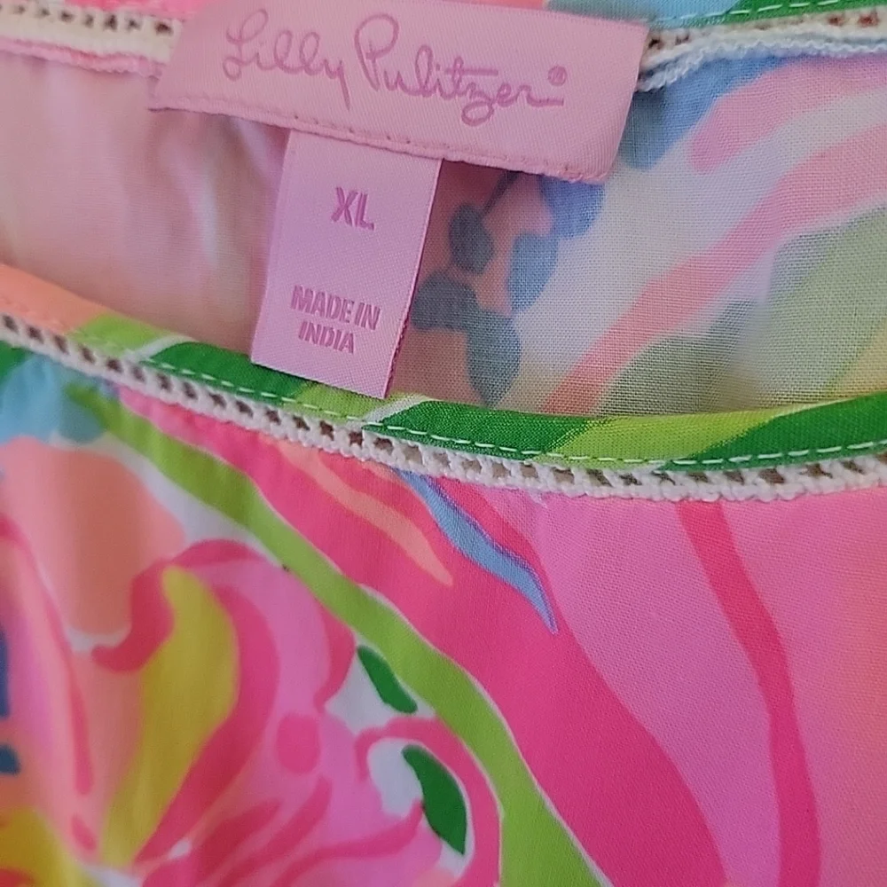 Lilly Pulitzer Pink Green Blue Floral Tank Top - Picture 6 of 8